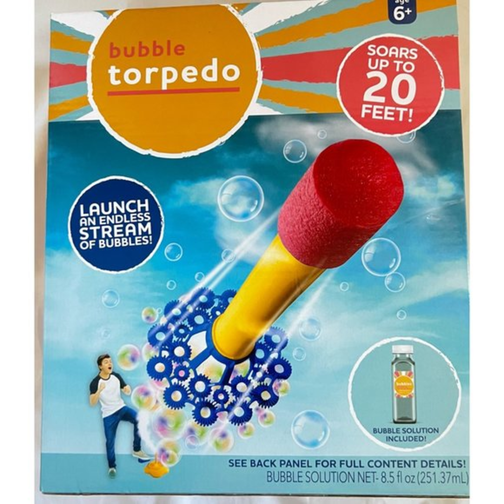 NEW BUBBLE TORPEDO LAUNCH AN ENDLESS STREAM OF BUBBLES TOY